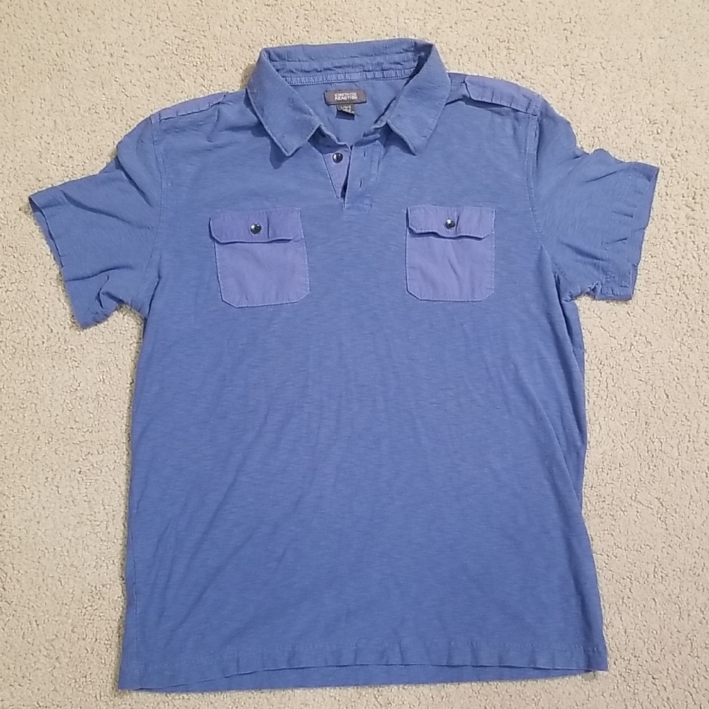 Kenneth Cole Reaction Light Blue Polo with Dual Pockets